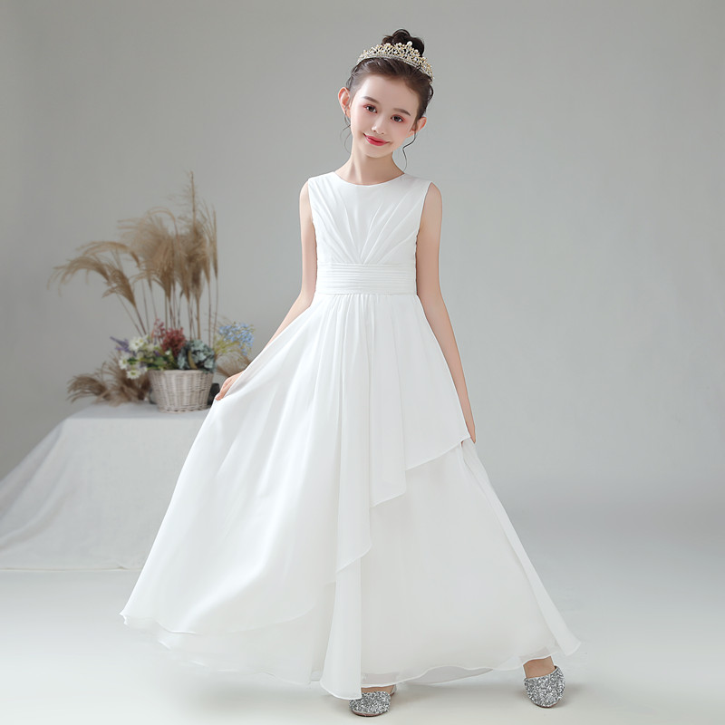 Dideyttawl Abito da ragazza di fiore in chiffon personalizzato per la festa di nozze Prima Comunione 2025 Abiti da sposa Junior damigella d'onore