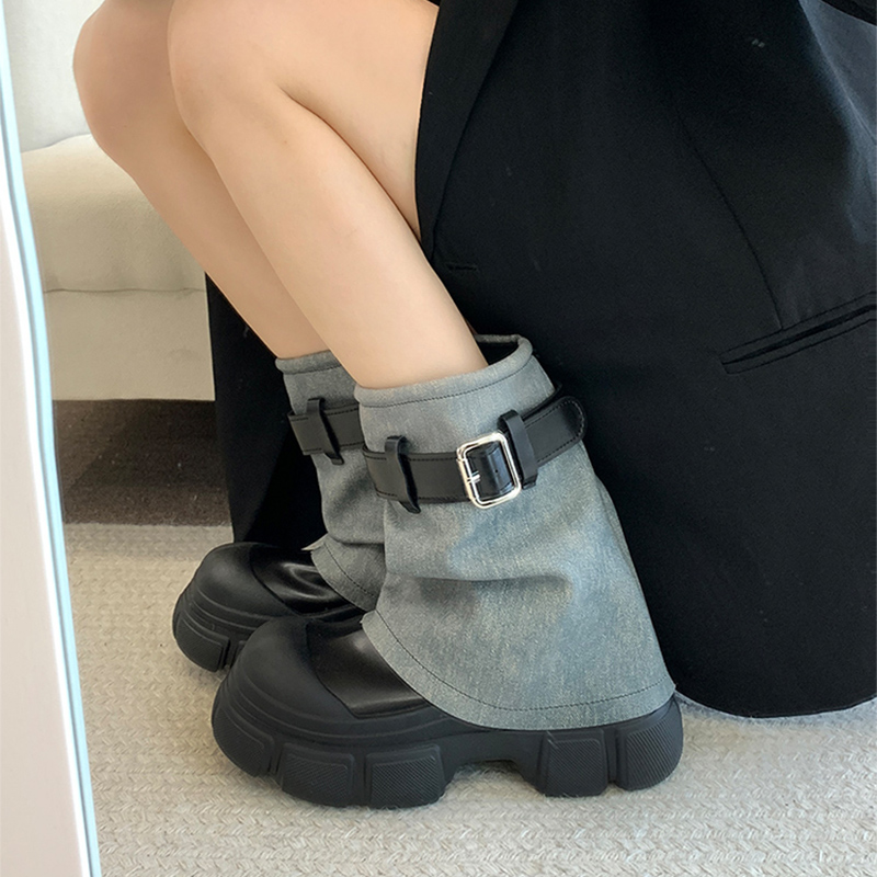 Sepatu Bot Wanita Musim Gugur Sepatu Bot-Wanita Alas Kaki Musim Dingin Sepatu Bot Pendek 2026 Lolita Sepatu Bot Koboi Wanita Baru 2026 Alas Kaki Musim Dingin Sepatu