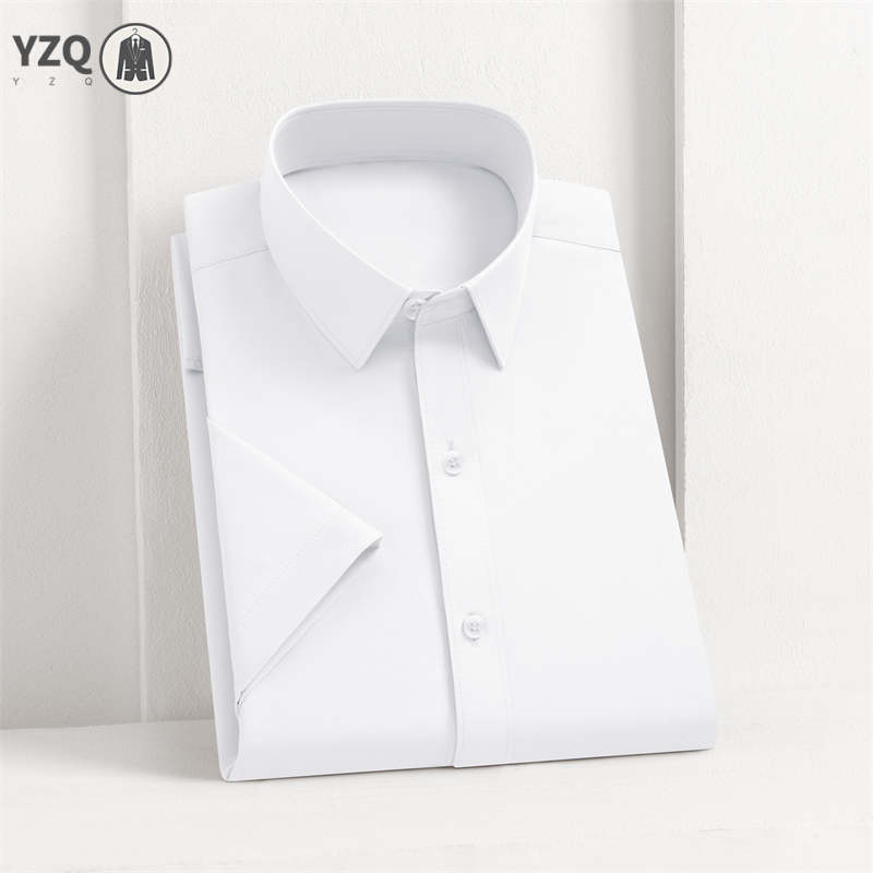 Herren Business Casual Einfarbig Kurzarmhemd Sommermode Kein Bügeln Bequemes, vielseitiges Top für Herren
