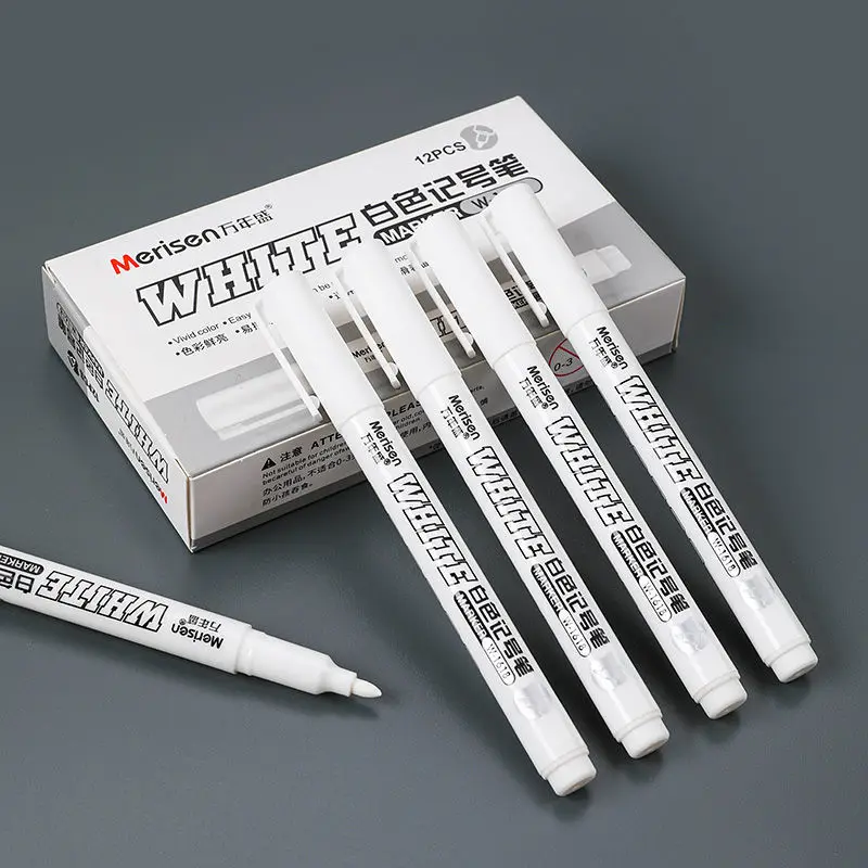 2/3/5Pcs White Marker Pens 2.0mm Oily Waterproof White DIY Graffiti Sketching Markers Stationery Wrting School Supplies