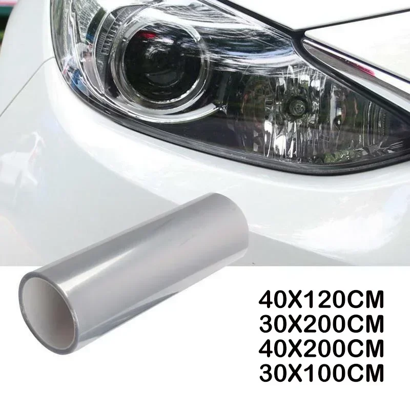 Película de PVC transparente brillante, 30x200cm, envoltura de luz trasera para faro, película adhesiva de lámina, cubierta de estilo de coche