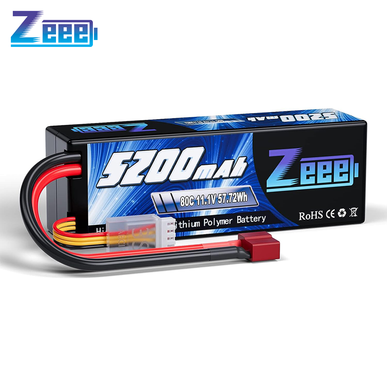 Zeee 11.1V 80c 5200Mah 3S Lipo Batterij Met Deken Plug Hardcase Batterij Voor Rc Auto Boot Truck Helikopter Vliegtuig Racing Modellen