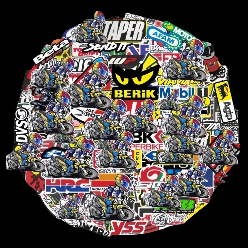 40/80/120 Uds pegatinas aleatorias para motocicleta equipaje casco Moto para Yamaha Honda Kawasaki Racing marca Logo DIY calcomanías impermeables