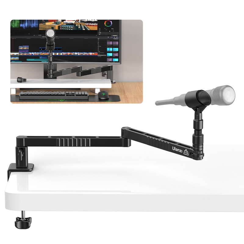 Ulanzi LS26 Desktop Lage Microfoon Stand 360 ° Verstelbare 48Cm Super Lange Cross Arm Met Microfoon Houder 1/4 ''3/8'' 5/8''