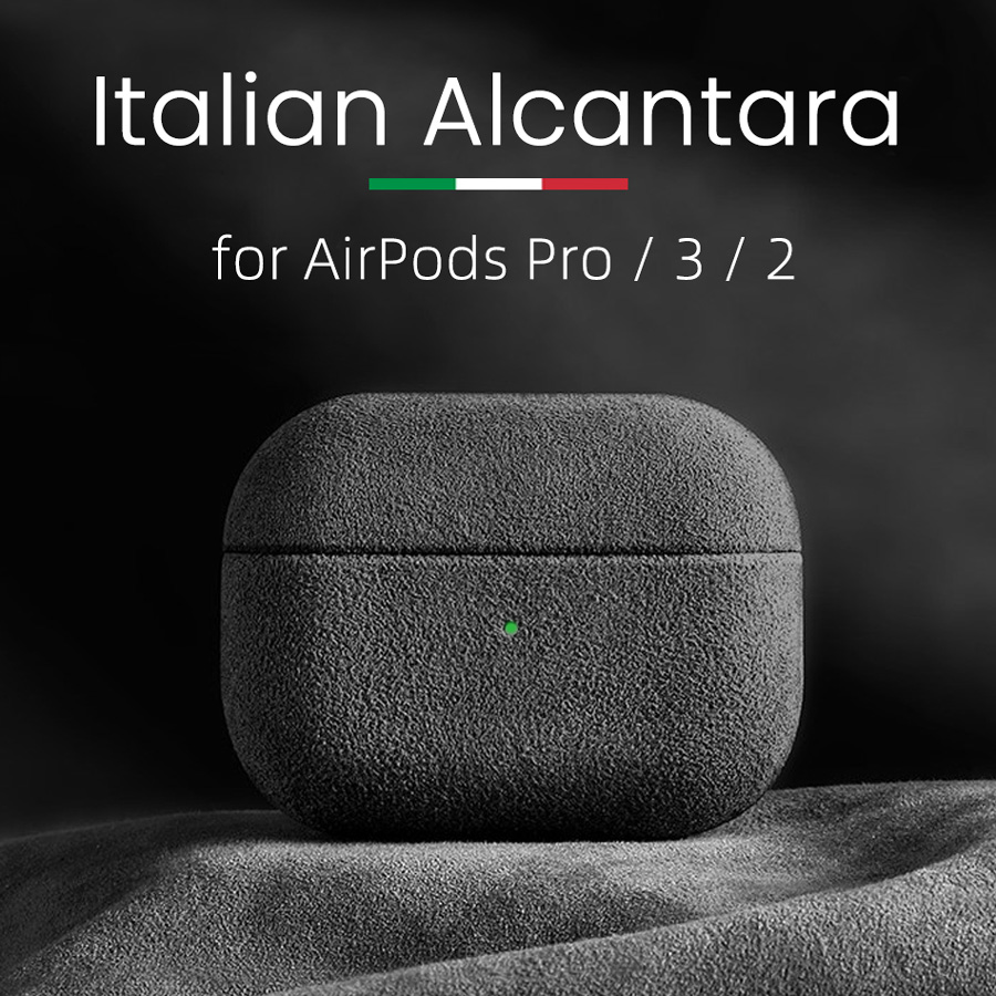 Чехол ALCANTARA для AirPods Pro 2, роскошные чехлы из искусственной кожи для AirPods 3 2 и 1, беспроводная Bluetooth-гарнитура, меховой чехол