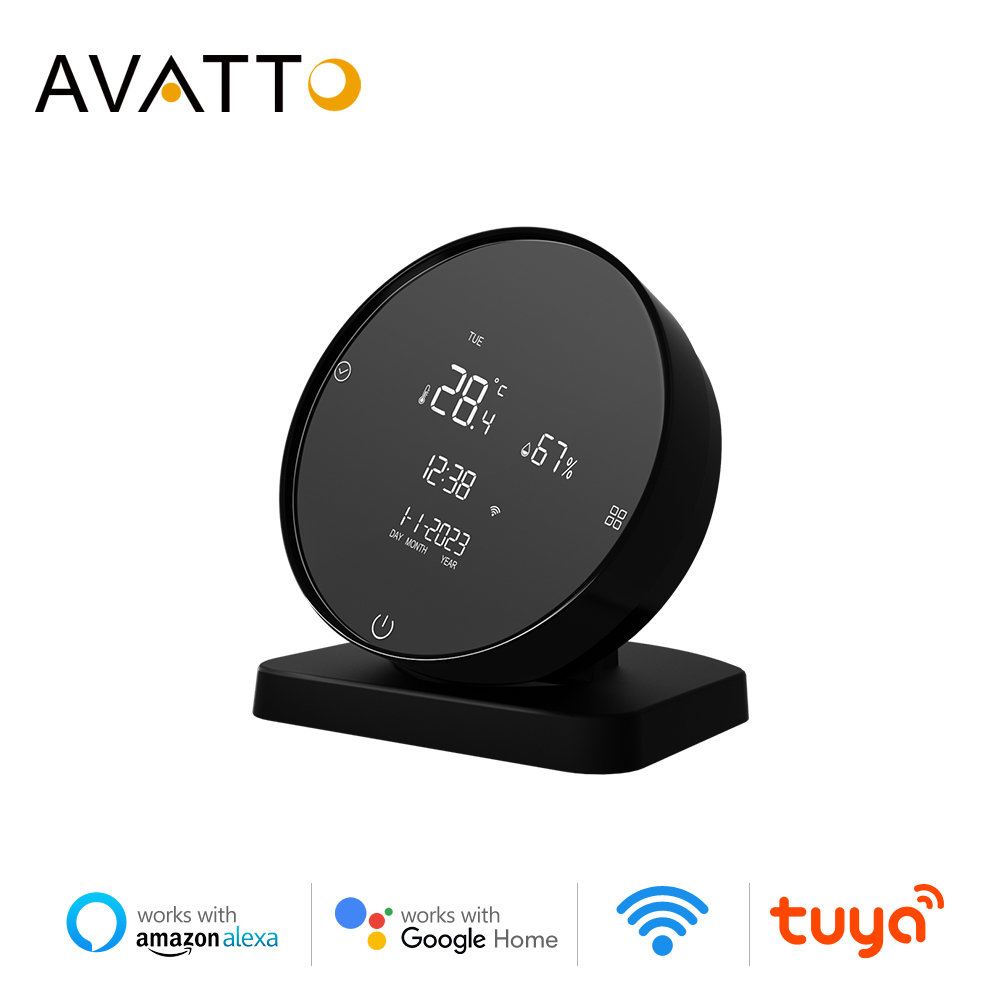 AVATTO Tuya WiFi Sensor remoto de temperatura y humedad IR Universal con temporizador de cuenta regresiva funciona con Alexa,Google Home Alice