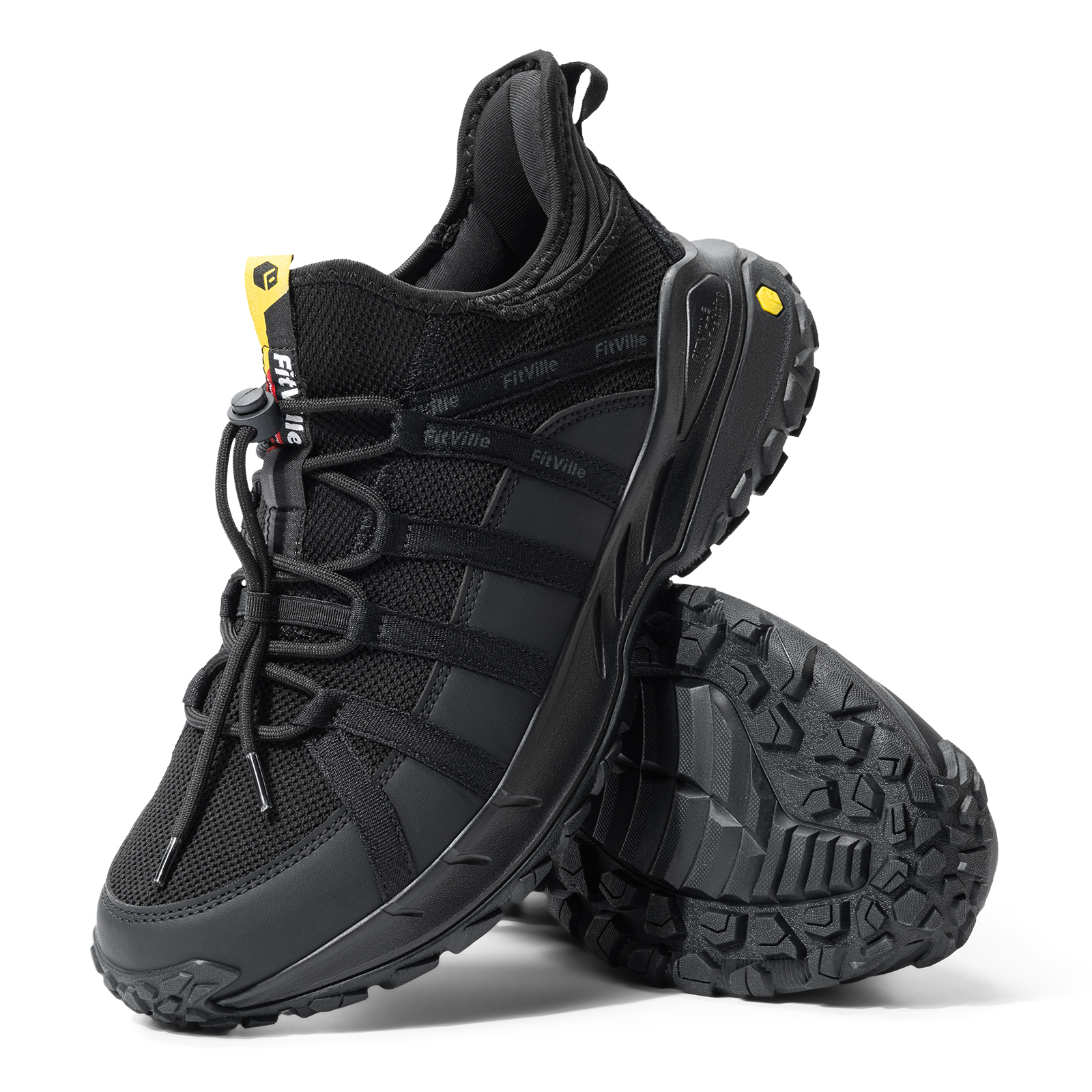FitVille Wide Slip On Shoes For Men Walking Hiking Shoe Outdoor Trekking Loafer Arch Support Slip Resistant  Wide Toe Box
