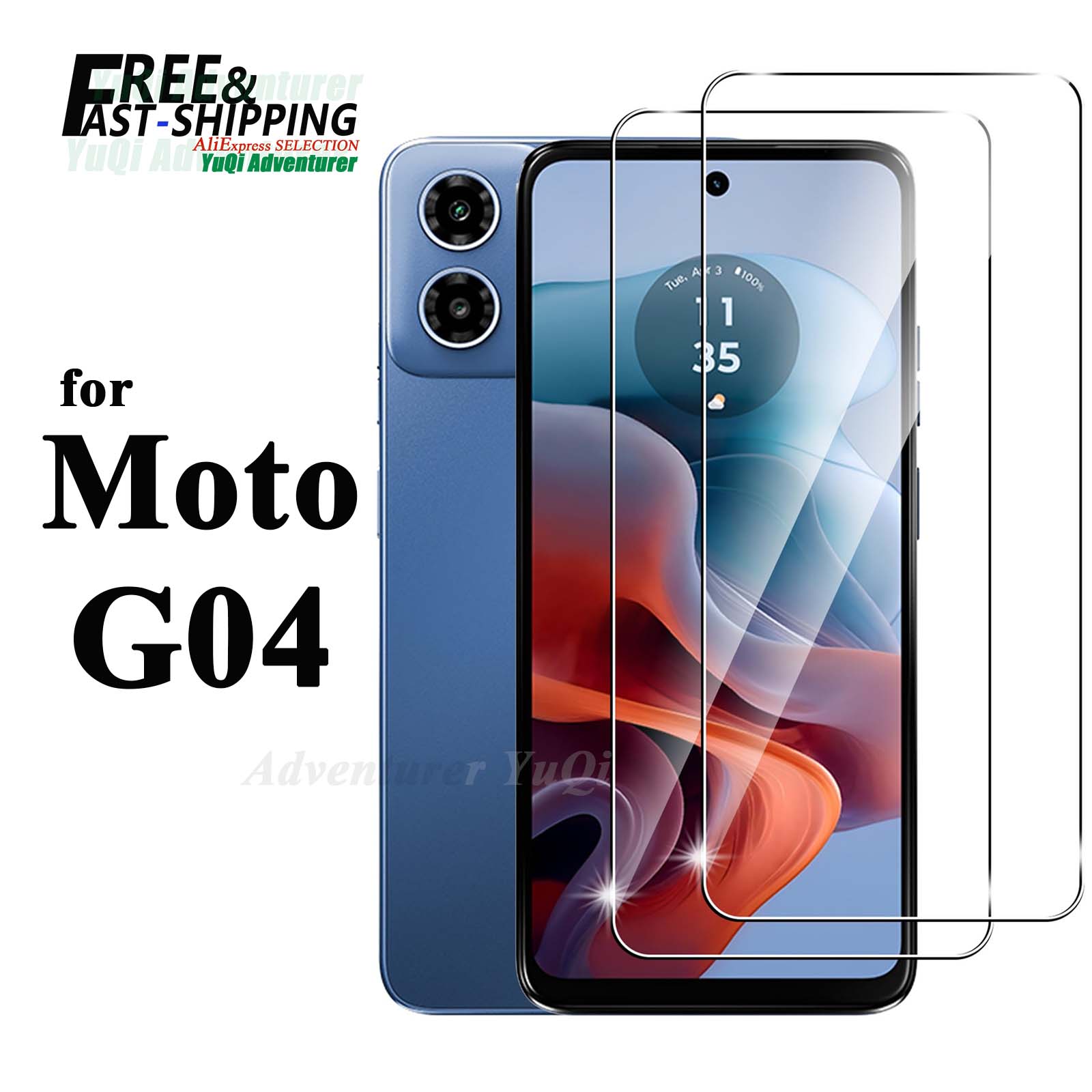 Screenprotector voor Motorola Moto G04 Gehard glas Hoog aluminium 9H HD Helder transparant hoesje Vriendelijk