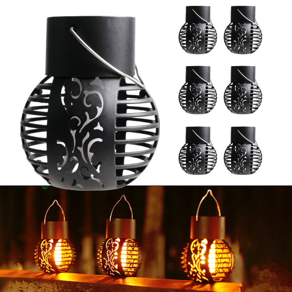 Led Solar Light Outdoor Tuinlamp Waterdichte Flikkerende Vlam Effect Bal Zonne-Lampen Opknoping Lantaarn Landschap Tuin Decor