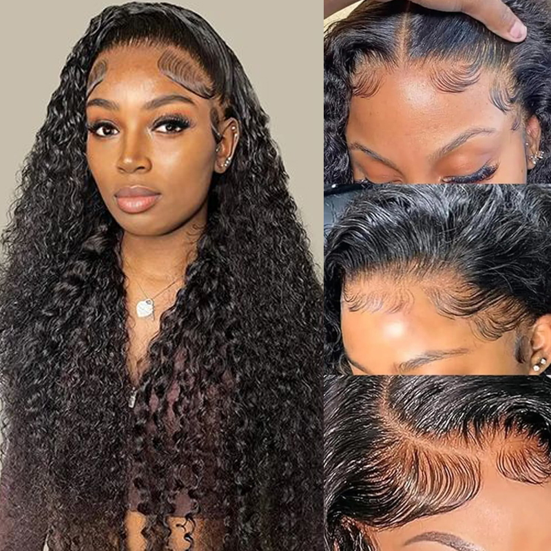 Remy Perucas de Cabelo Humano para Mulheres, Lace Front, Onda de Água, Malásia, Linha Fina Natural, Fácil de Usar, Encaracolado, 13x6
