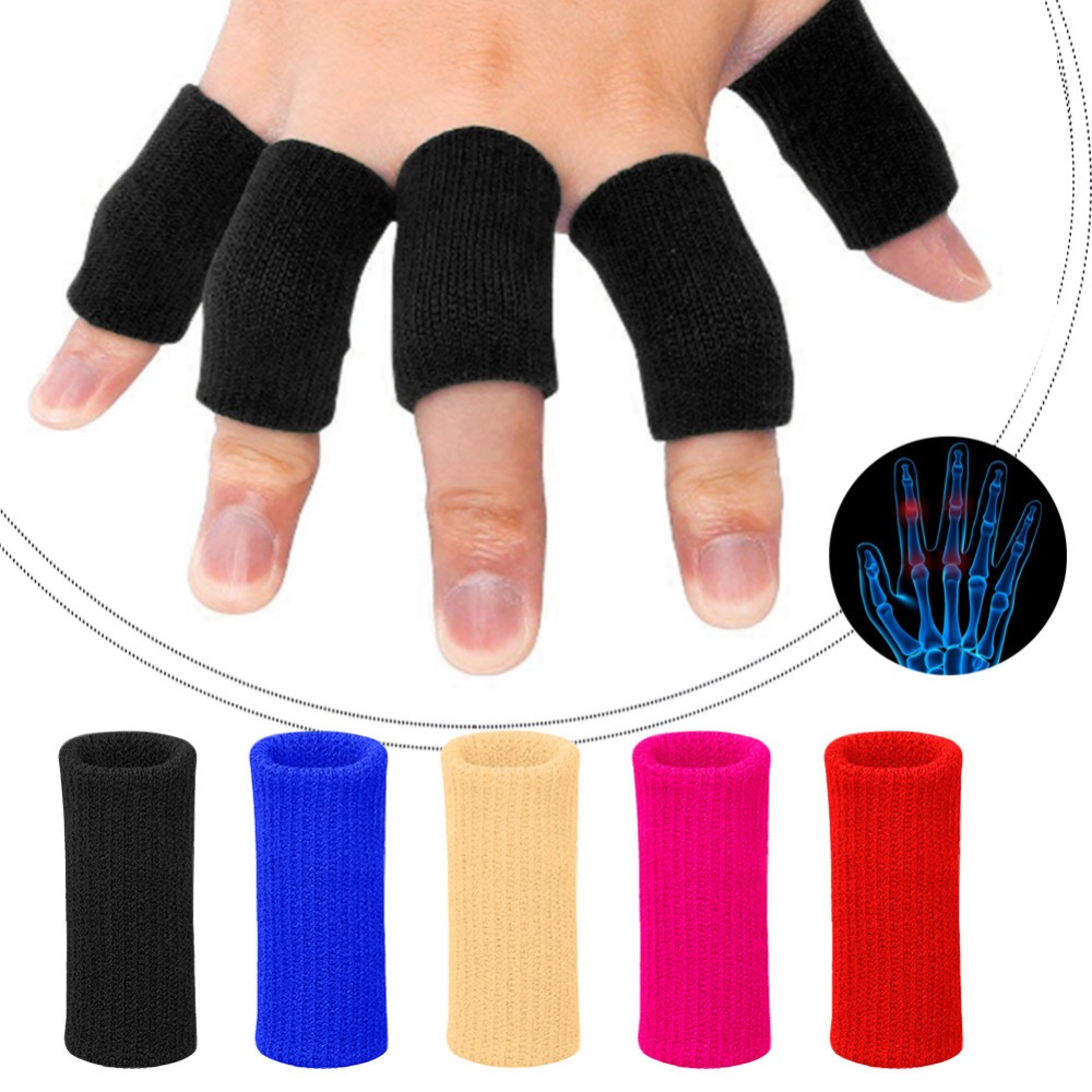 10Pcs ยืดกีฬาแขนข้ออักเสบสนับสนุน Finger Guard กลางแจ้งวอลเลย์บอลบาสเกตบอลนิ้วมือ #284469