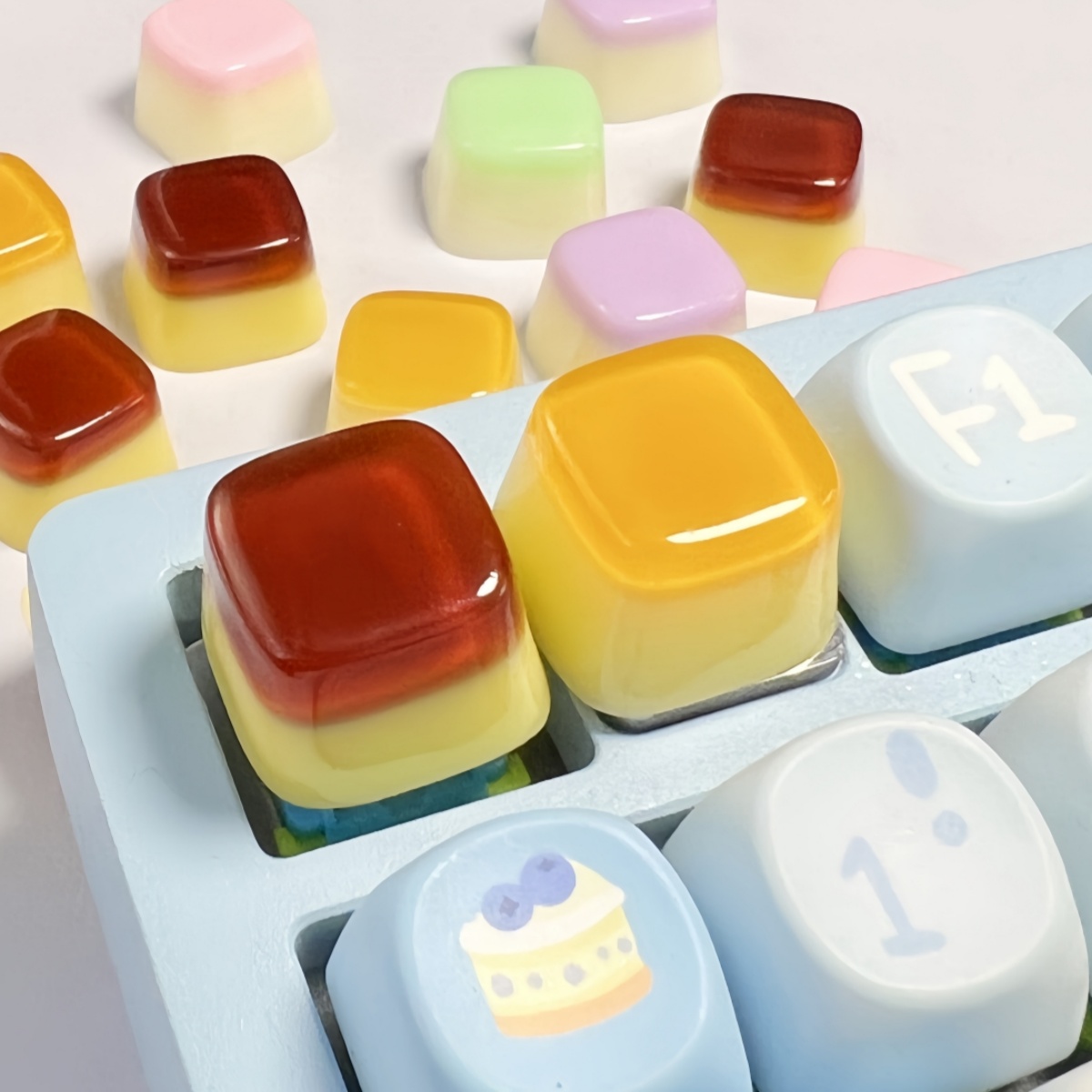 DIY Transparent Jelly Pudding Keycap Personalisierte Kreuz Welle Mechanische Tastatur Key Caps Original Tropft 1 Stück