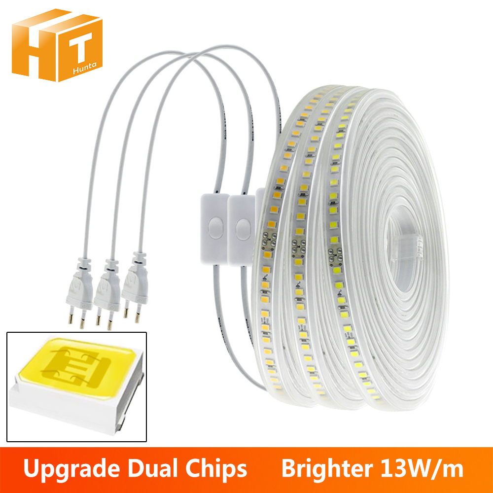 Nueva llegada 220V tira de LED 4040 alta seguridad alto brillo 120LEDs/m 13W/m luz LED Flexible impermeable la mejor tira de LED.