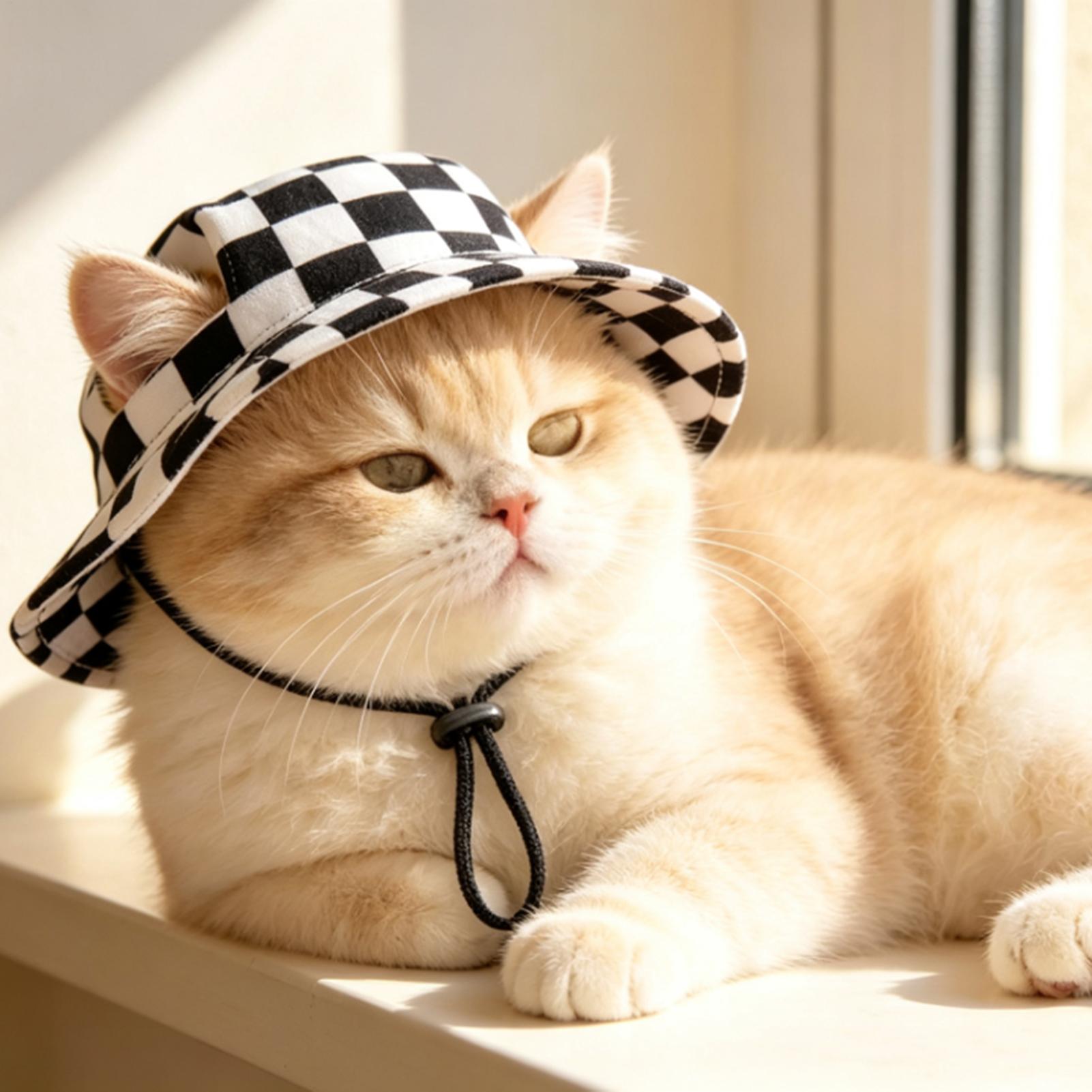 Chapeau Bob pour Chien Réglable avec Trous pour les Oreilles, Protection UV, Chapeau de Baseball d'Été pour Chien, Accessoires pour Chat, pour Chiots de Petite, Moyenne et Grande Taille