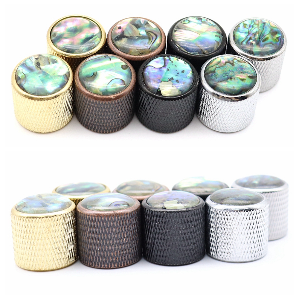 3 stücke/4 stücke Metall Gitarre Knöpfe Abalone Top Mit Eingelegten Shell Gitarre Knöpfe für Elektrische Gitarre 4 Coloer