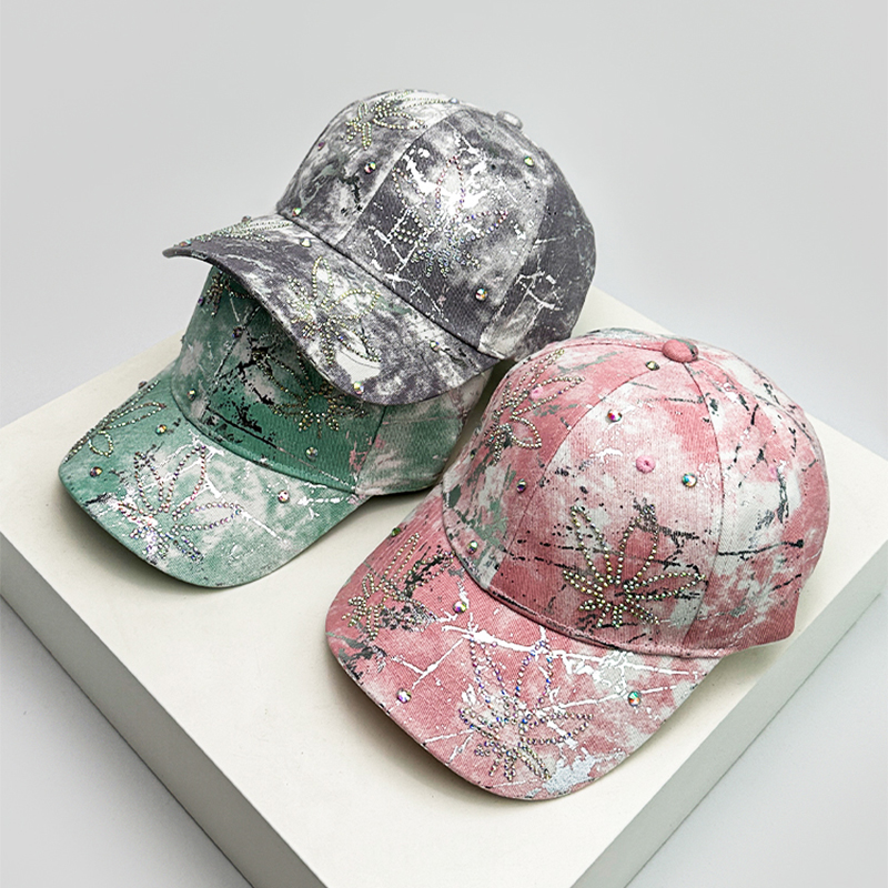 Neue Frauen Bandhnu funkelnde Diamant Blume Baseball Hüte atmungsaktive Outdoor-Sonnenschutz Schirmmützen vielseitige Casual Fashion Sport