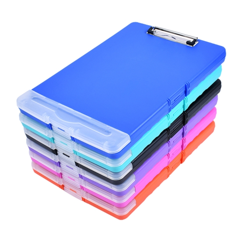 Carpeta archivos multifuncional con portapapeles y caja papelería, caja organizadora archivos portátil para profesores,