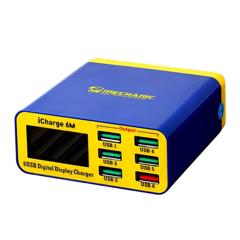 MECHANIK icharge 6M QC 3.0 USB inteligentne ładowanie obsługa szybkiego ładowania z wyświetlaczem LCD dla iPhone HUAWEI XIAOMI SAMSUNG OPPO VIVO