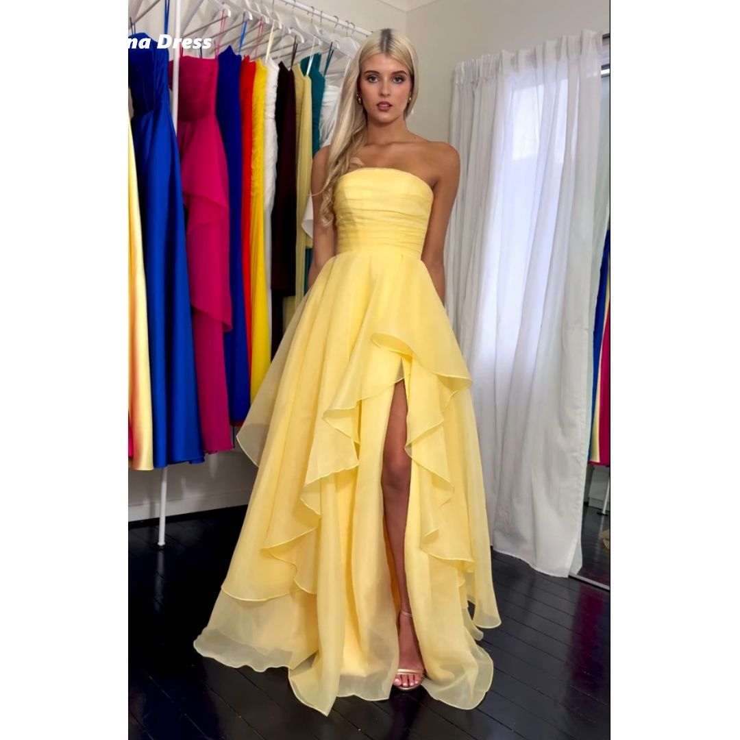 Lena A-line Luxurious Women's Evening Dresses Luxury 2025 Customized Bespoke Occasion Dresses for Special Occasions Side Split