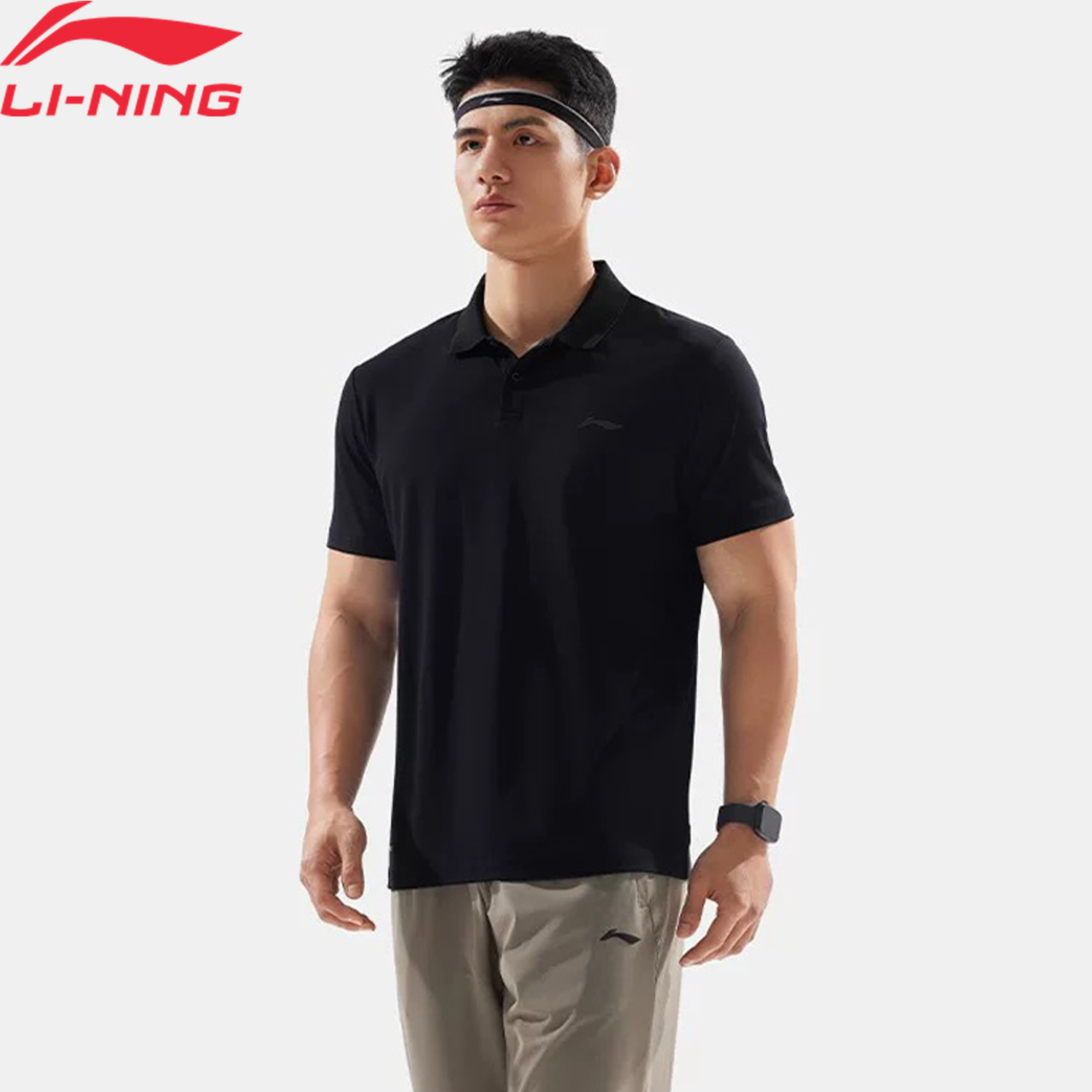 Li-Ning Men's Training Polo T-shirt AT DRY FREEZE Regular Fit Comfortable Breathable LiNing Sports Short Sleeve Tee Tops APLV037