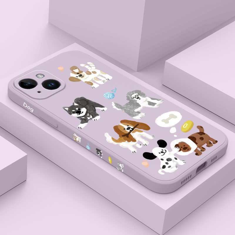 Kreidezeichnung Hund Handyhülle für iPhone 17 17 Air 16 16e 15 14 13 12 11 Plus Pro Max Mini Silikonhülle
