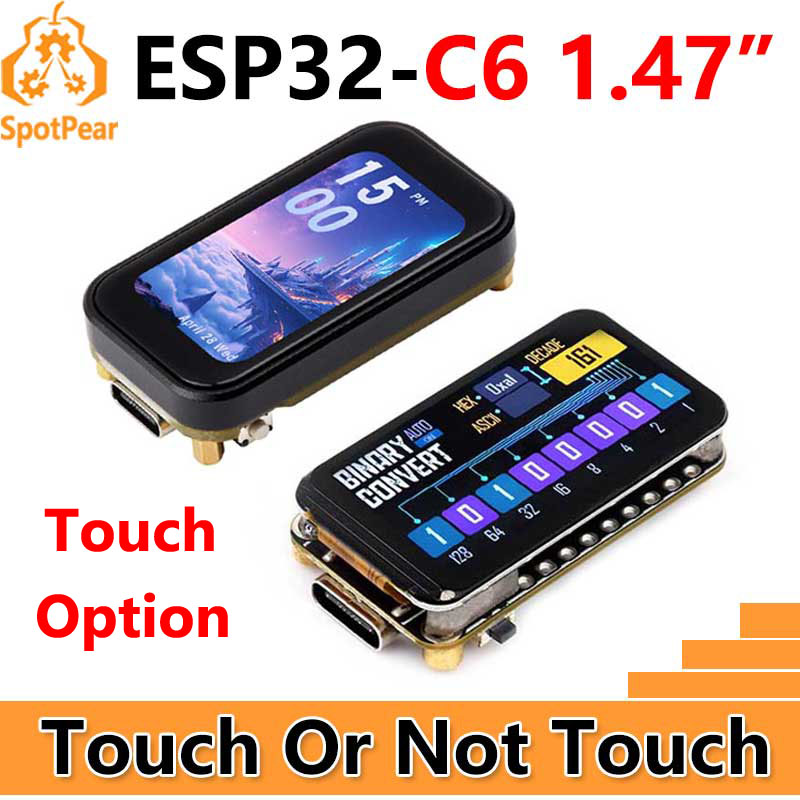 Płytka rozwojowa ESP32 C6 1,47-calowy ekran dotykowy LCD ST7789 dla Arduino WiFi6/LVGL/HMI Onborad SD-Port/RGB-LED