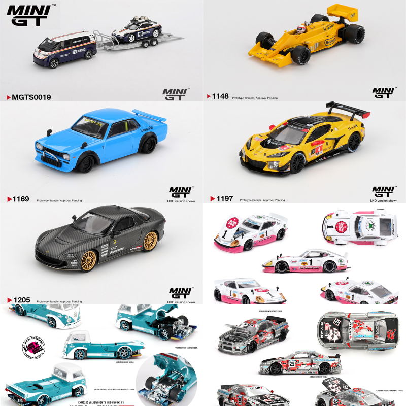MINI GT 1:64 99T LB Works HAKOSUKA Z06 GT3.R RX-7 RE-Amemiya 911 Dakar. # 718 dengan ID. Mobil Model Diecast Buzz Kaido