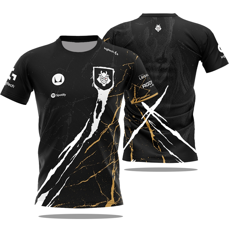 Camiseta deportiva G2 para juego de deportes electrónicos, uniforme del equipo nacional, Camiseta estampada en 3D, camisetas deportivas transpirables de gran tamaño con cuello redondo, novedad de 2024
