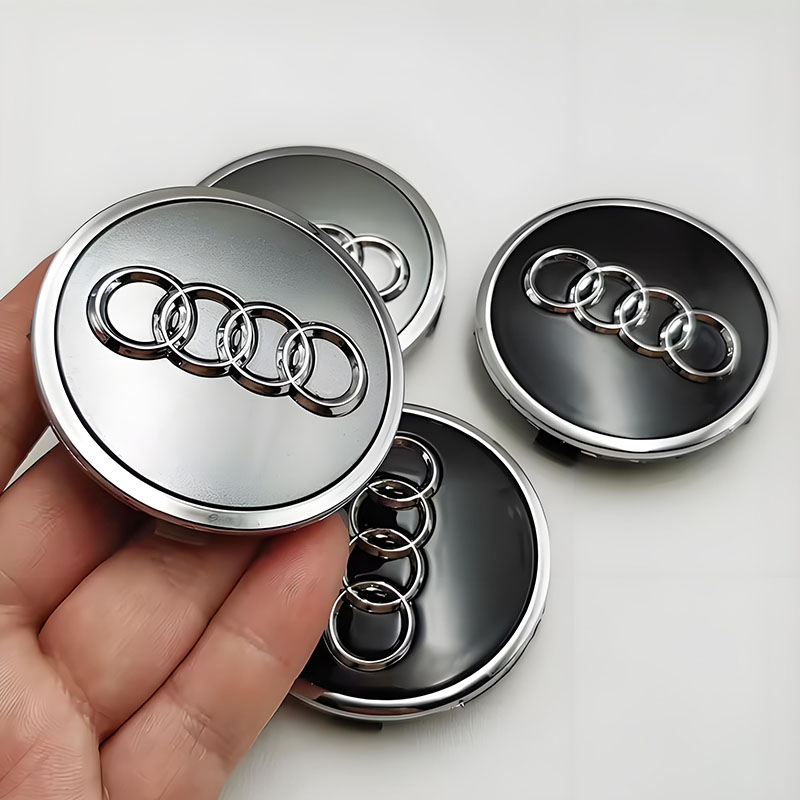 Комплект из 4 шт. для Audi A3, A4, A5, A6, A7, A8, S4, S6, A1, A2, Q5: Сменные центральные колпачки ступиц колес (60 мм, 61 мм, 68 мм, 69 мм) с эмблемой