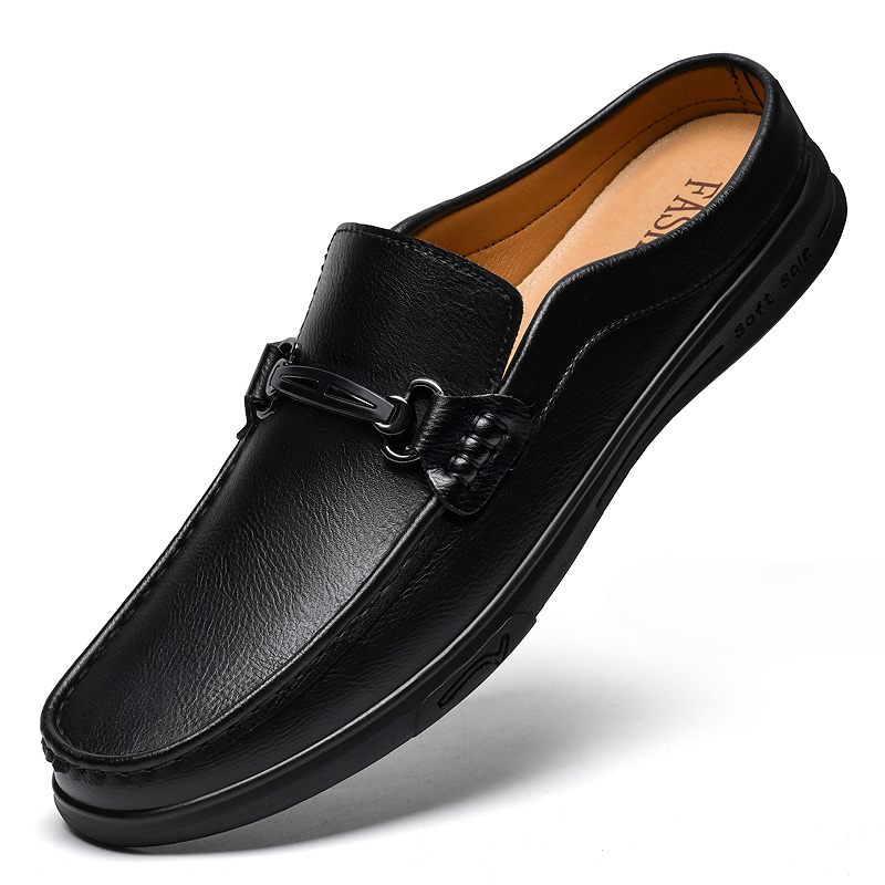 Mocassins Masculinos de Couro Tamanhos Grandes 49 50 51, Sem Calcanhar, Estilo Slip-On, Sapatos Casuais para Dirigir, Designer Italiano