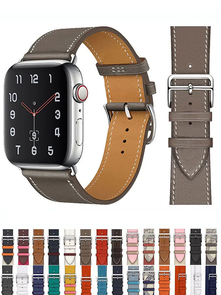นาฬิกาหนังสําหรับ Apple Watch band 44 มม.49 มม.45 มม.42 มม.40 มม.41 มม.38 มม.สร้อยข้อมือกีฬา iWatch series Ultra 9-8-7-6-5-4-3-SE