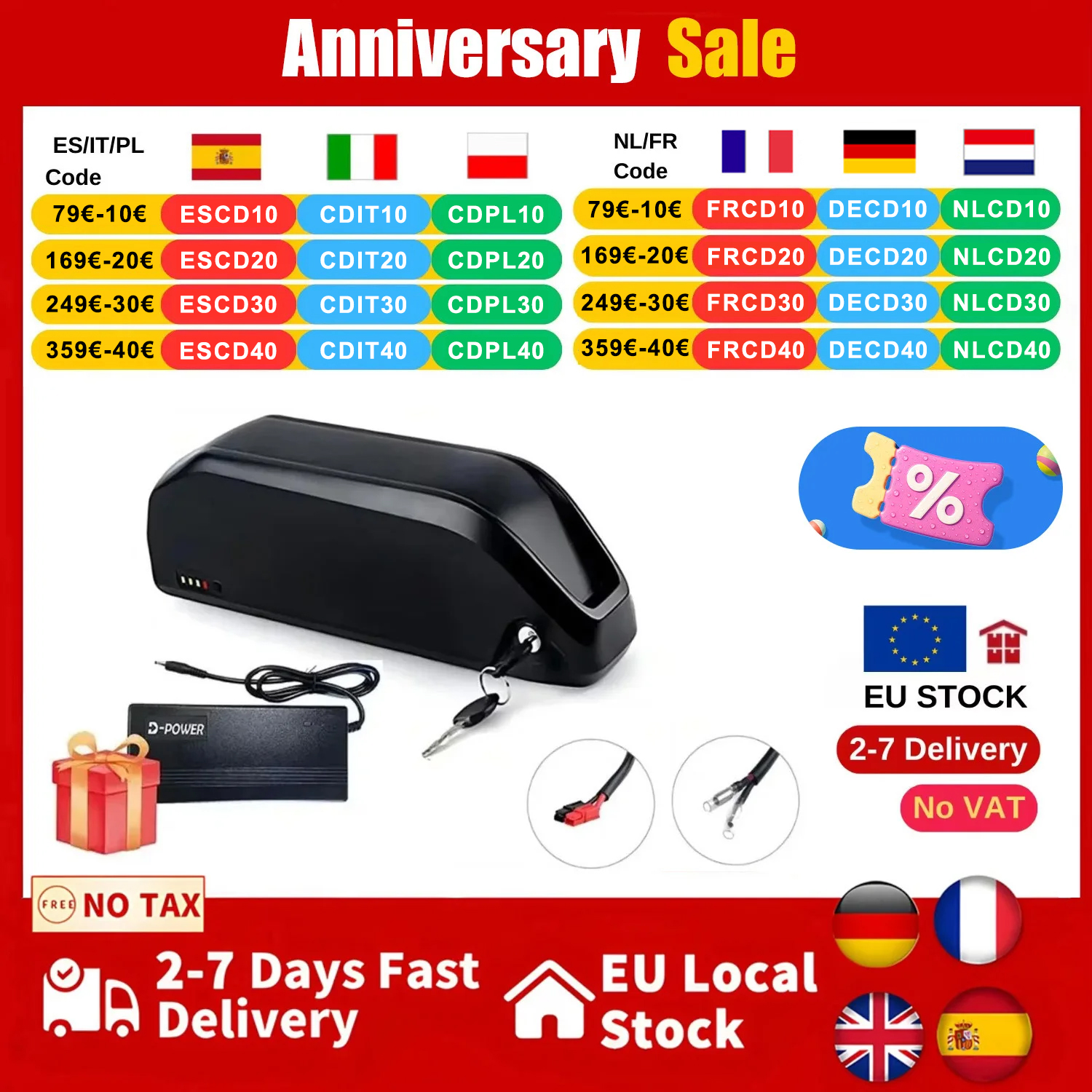 Baterai 36V Ebike 13 15.6 19.2 24Ah elektrik sepeda Yingwu paket baterai Lithium Kit percakapan baterai Polly Kit Motor BAFANG