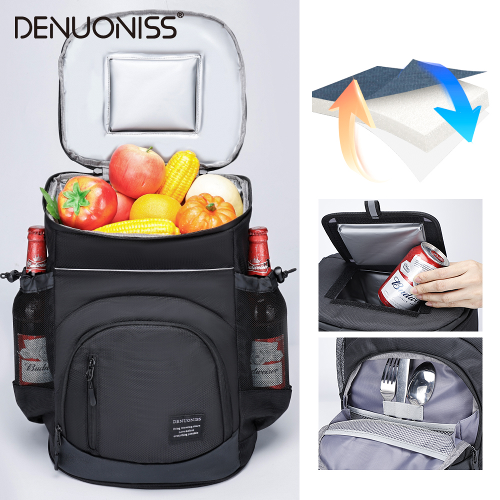 Mochila térmica DENUONISS de 33L para bebidas, mochila aislante para carnaval en la playa, bolsa térmica impermeable para exteriores personalizada