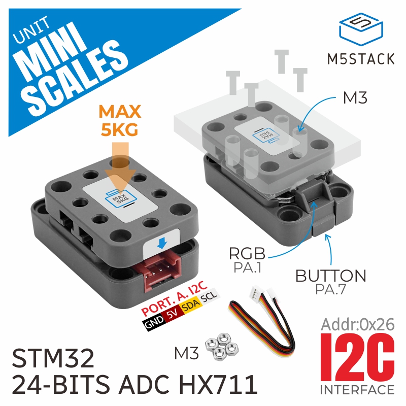 Unidade oficial de mini balanças M5Stack (HX711)