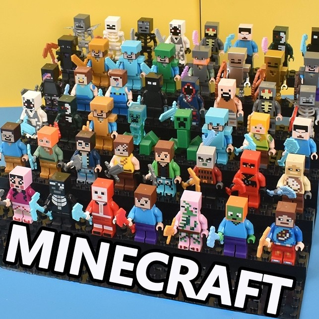 8 шт./лот Minecrafte Creeper маленькие строительные блоки EnderDragon DIY Steve Cube скелет лошади фигурки мини-строительный блок для детей