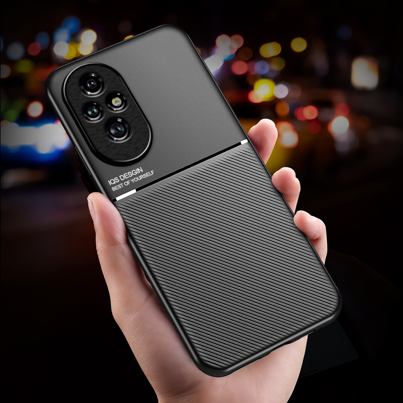 Case For Honor 200 Ingebouwde Metalen Plaatsteun Op Autohouder Schokbestendige Harde Hoes Voor Huawei Honor 200 Pro