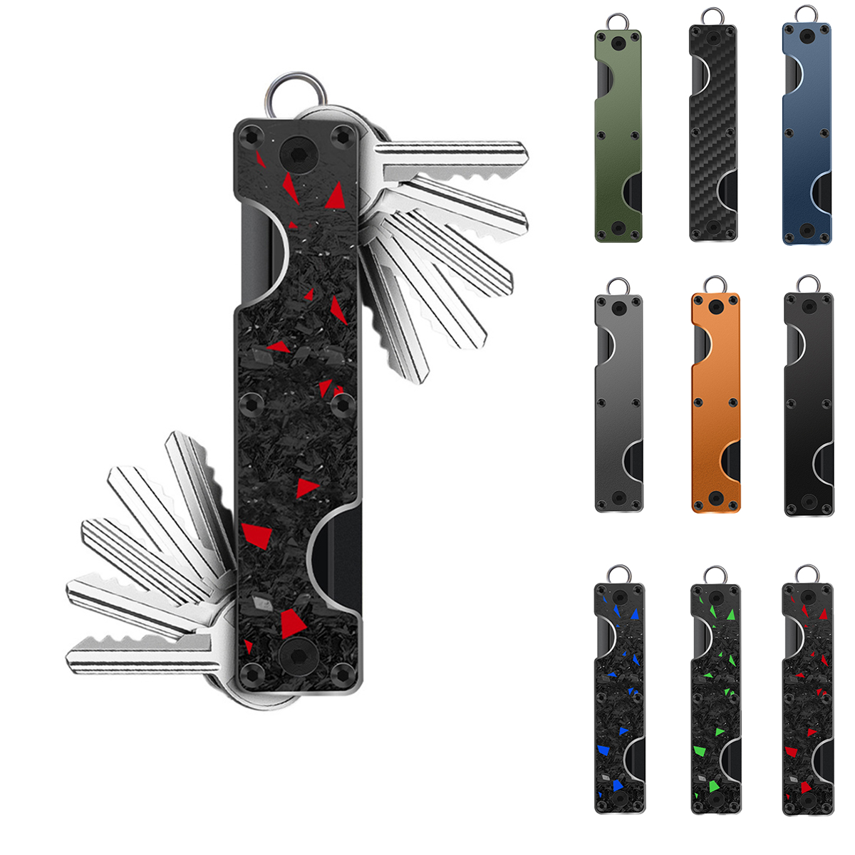 Organizador de Llaves Compacto, Estuche para Llaves, Porta Llaves Minimalista de Bolsillo para Coche, con Anilla para Llavero