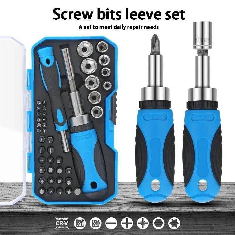 34/44 PCS Wielofunkcyjny zestaw wkrętaków z grzechotką Zestaw wkrętaków krzyżowych z łbem sześciokątnym Zestaw małych wkrętaków z łbem gniazdowym
