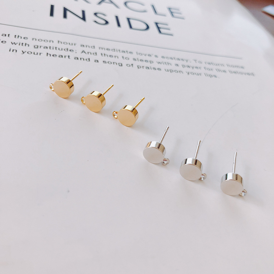 10 Uds. De ajustes de pendientes de acero inoxidable, conector de pendientes redondos, gancho Base para pendientes, accesorios para hacer joyería DIY