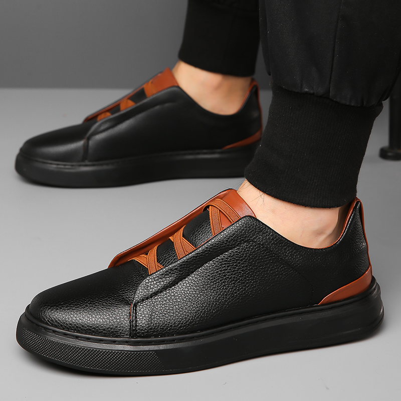 Casual schoenen voor heren Vierseizoenenstijl Platte hak Lage ronde neus Meerkleurig ontwerp Nieuwe hoogwaardige comfortabele sneakers