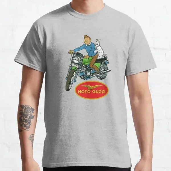 100% bawełna koszulka męska z krótkim rękawem luźna letnia koszulka męska fajna koszulka męska z dekoltem w kształcie litery "o" MOTO GUZZI STRING harajuku śmieszne