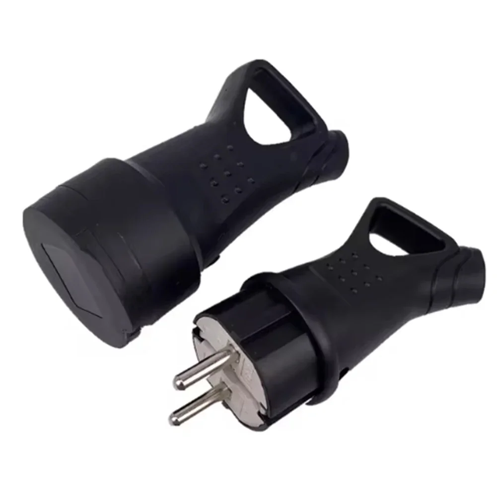 High Poer Socket  Rubber Waterproof Electrical Grounded EU Connector 16A 250V Industrial Socket Male And Female Socket Anti Drop