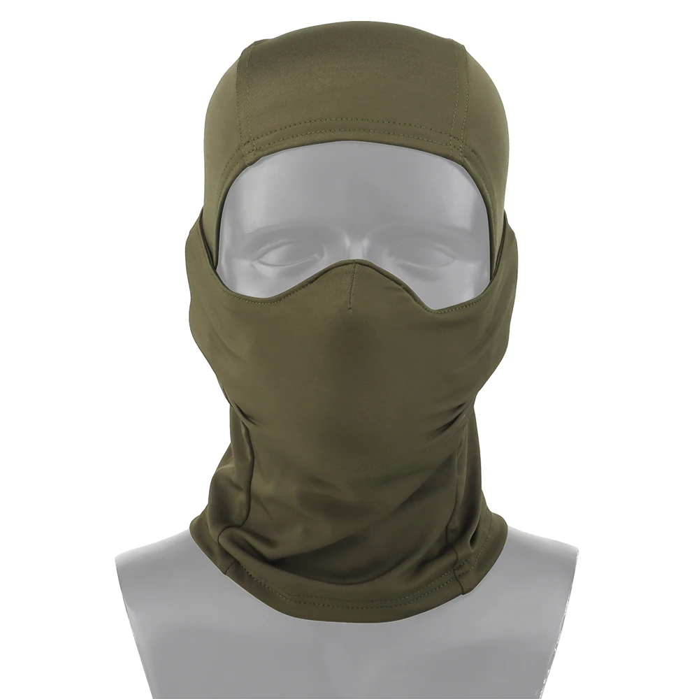 Máscara tática ao ar livre balaclava cabeça capa de silicone meia face respiração chapelaria airsoft caça cs protetor solar boné verde camo