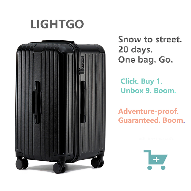 LIGHTGO 22 27 29,5 polegadas grande bagagem rígida leve com trava TSA rodas giratórias silenciosas mala de mão para viagens