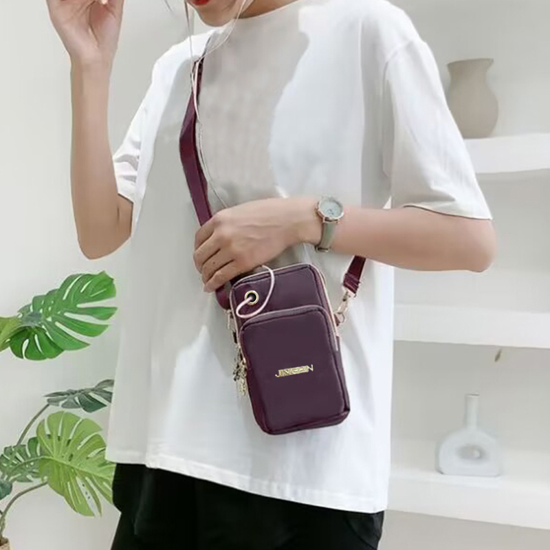 Mini borsa a tracolla da donna, portafoglio da polso verticale, custodia per telefono, direzione di disegno casuale, accessorio pratico e alla moda