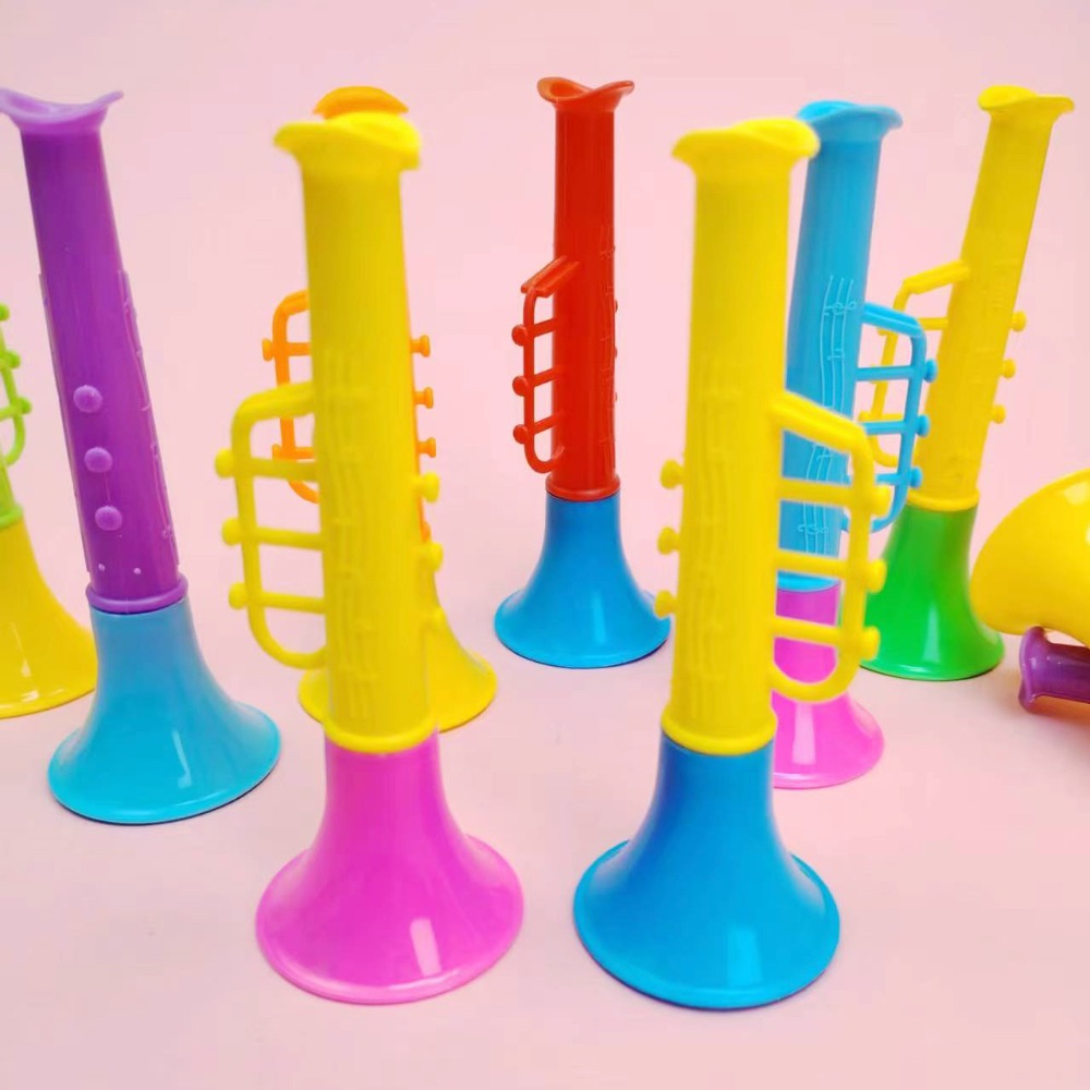 10-30PC Doppel Abschnitt Trompete Musikinstrumente Kinder Geburtstag Baby Dusche Karneval Party Gefälligkeiten Ostern Geschenk Tasche Pinata füller
