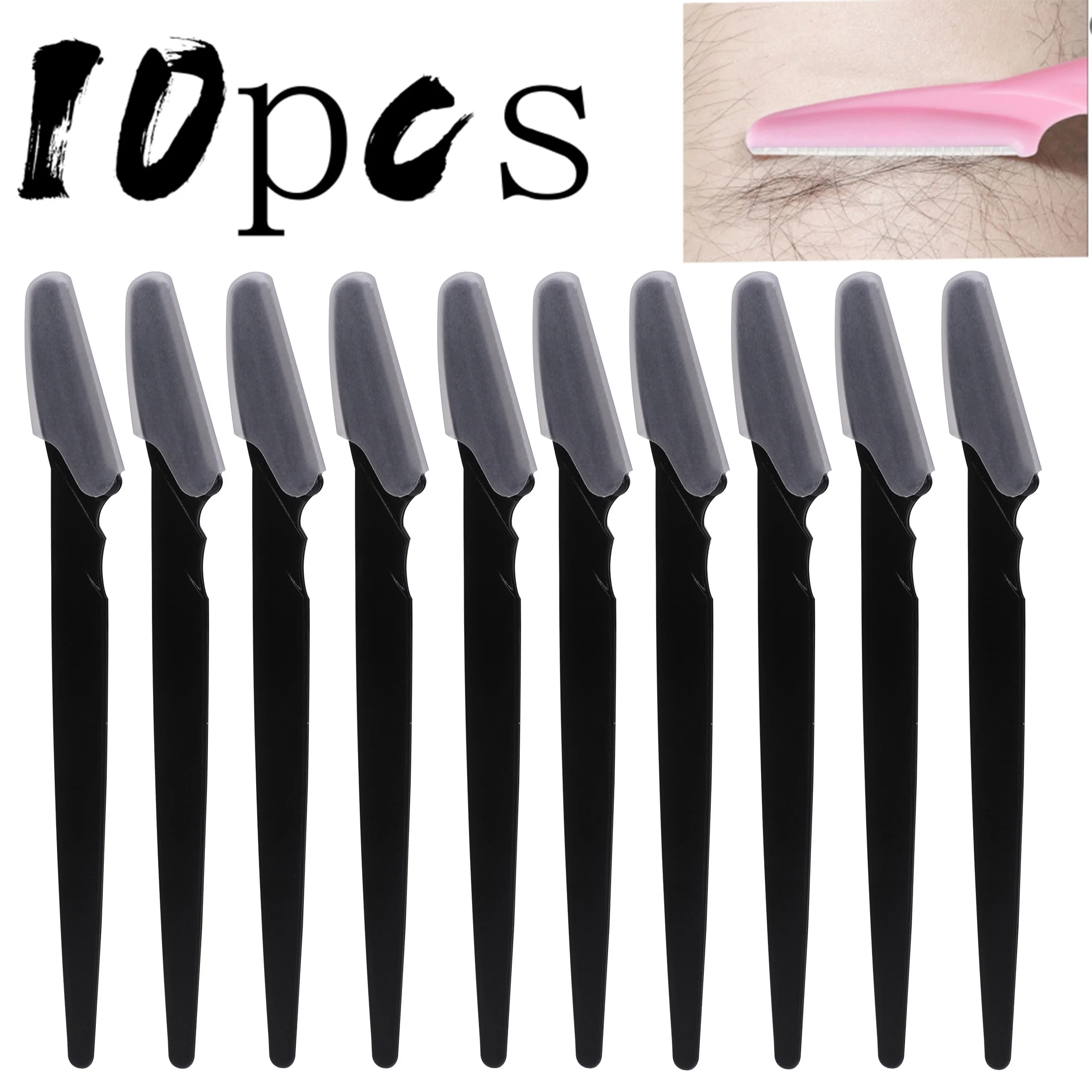 Lot de 5/10/30/40 rasoirs pour tondeuse, rasoir à sourcils pour femmes et rasoir pour hommes avec rasoir à poils et capuchon de protection pour le visage, utilisation sûre