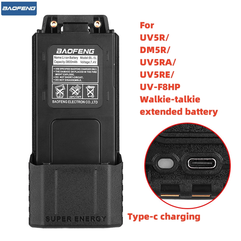 新しい到着 UV-5R 拡大バッテリー本物の 3000mAh サポート Type-C 充電トランシーバー UV5R UV-5RA UV-5RE BF-F8HP F8+ などのラジオ