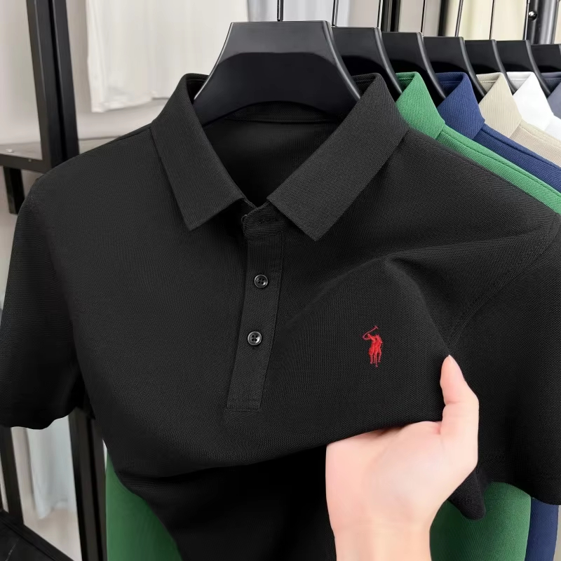 Hochwertiges Marken-Kurzarm-Poloshirt für Herren, luxuriöses Pony-Sommer-T-Shirt mit Aufdruck, leichtes, atmungsaktives T-Shirt, neue Mode, Paul-Top