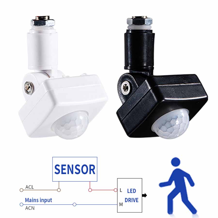Sensor de movimiento LED, Detector infrarrojo PIR automático de 220V y 110V, temporizador giratorio de 180 grados para exteriores, interruptor de luz, Sensor de movimiento PIR